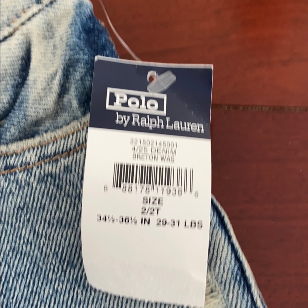 Brand new denim boys polo Ralph Lauren shorts sz 2 - Picture 2 of 3